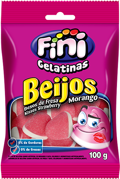 Besos - Bala De Goma Morango (600x600), Png Download