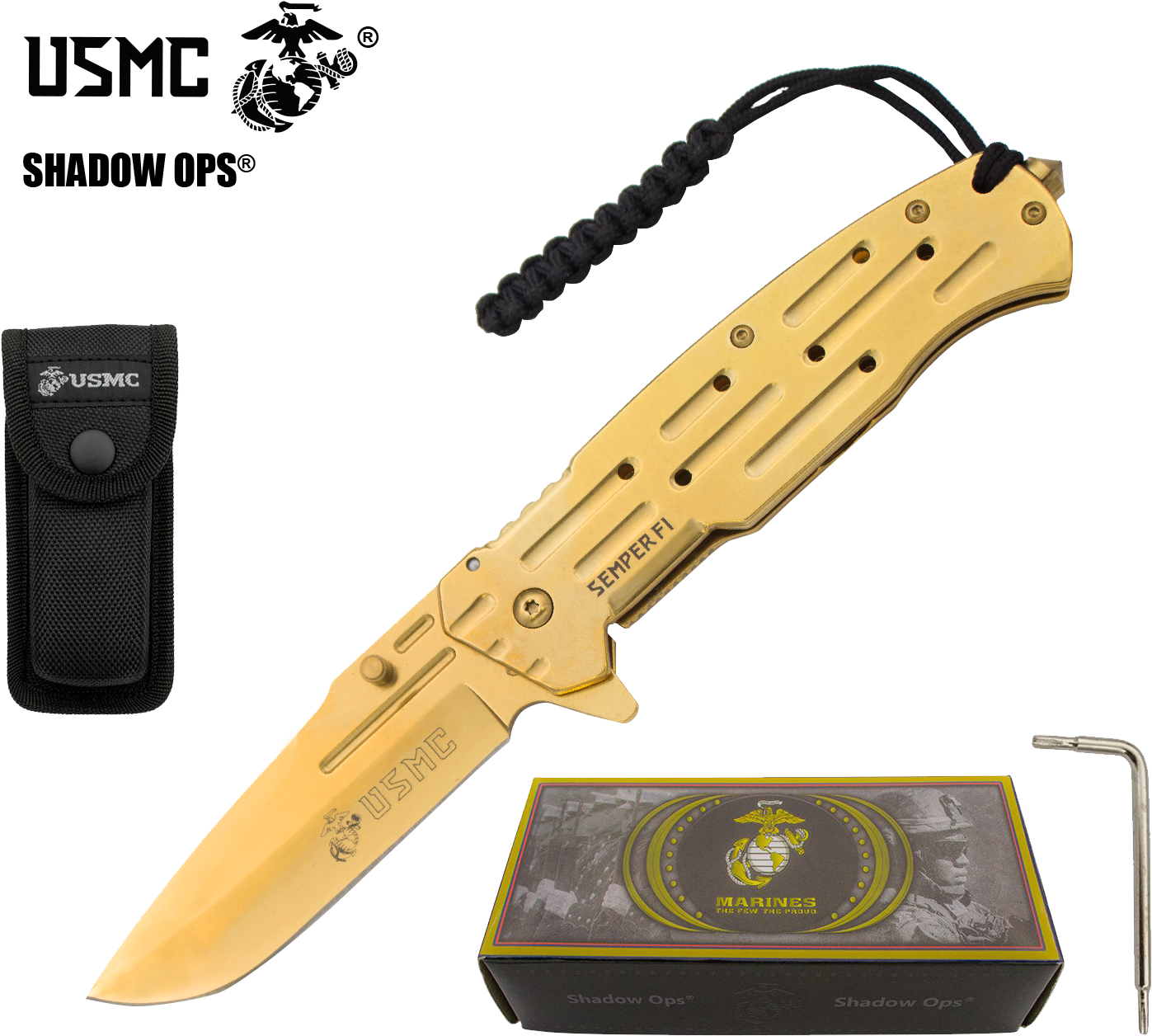 Details About 9" Usmc Marines Gold Ball Bearing Action - Us Marines (1500x1500), Png Download