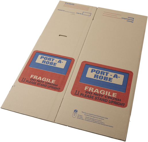 Portable Wardrobe Moving Boxes, Port A Robe Cardboard - Moving & Shipping Boxes (600x600), Png Download