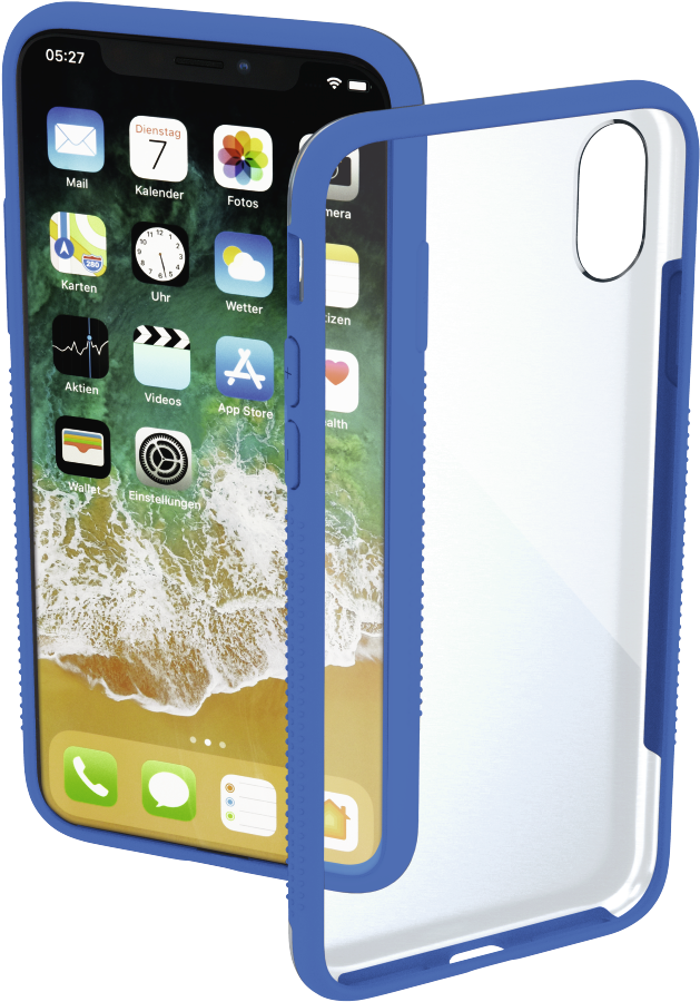 "frame" Cover For Apple Iphone X, Transparent/blue - Iphone Xr (1100x1100), Png Download