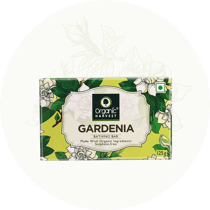 Gardenia Bathing Bar - Label (814x723), Png Download
