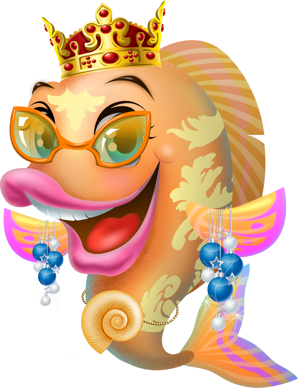 Cute Animation Fish (992x1292), Png Download