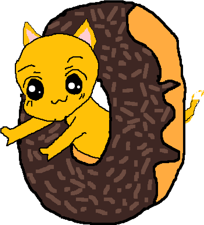 Cat Donut Has Awoken - Illustration (1000x1000), Png Download