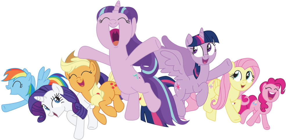 Pinkie Pie Twilight Sparkle Rarity Spike Princess Luna - Mylittlepony (1024x523), Png Download