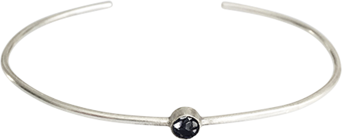 Raw Cut Diamond Thin Circle Bangle - Bangle (2000x2000), Png Download