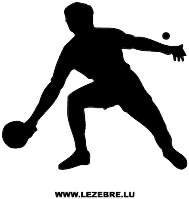 Sticker Joueur Ping Pong - Table Tennis Clipart Black And White (800x800), Png Download