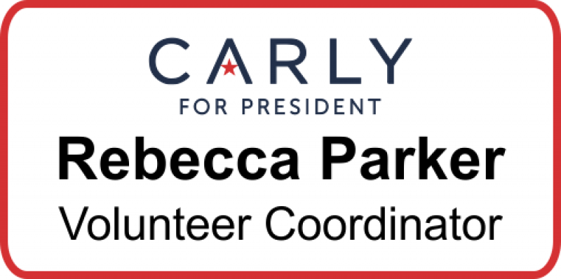 Carly Fiorina Presidential Name Badge - Graphics (800x398), Png Download