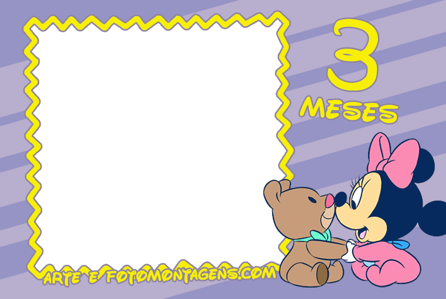 Minnie-03meses - Molduras Para Fotos De Bebe 3 Meses (898x602), Png Download