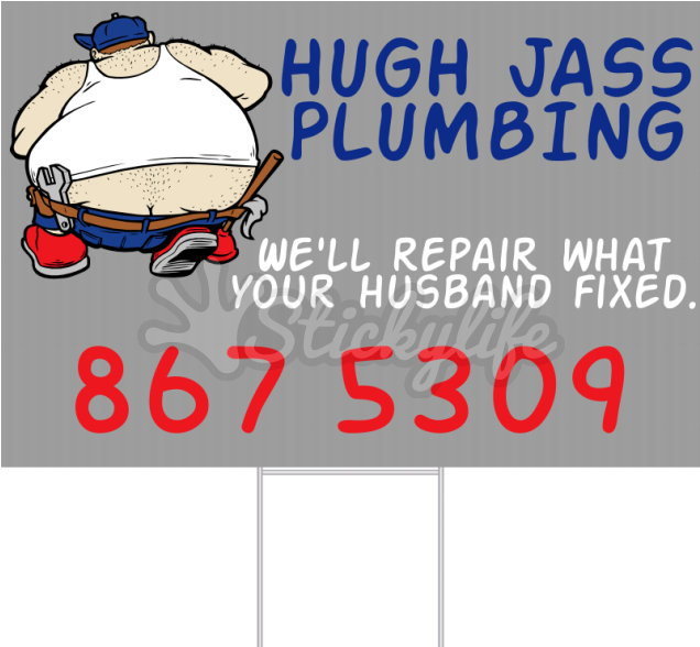 Plumbing Yard Sign - Cartoon (940x587), Png Download