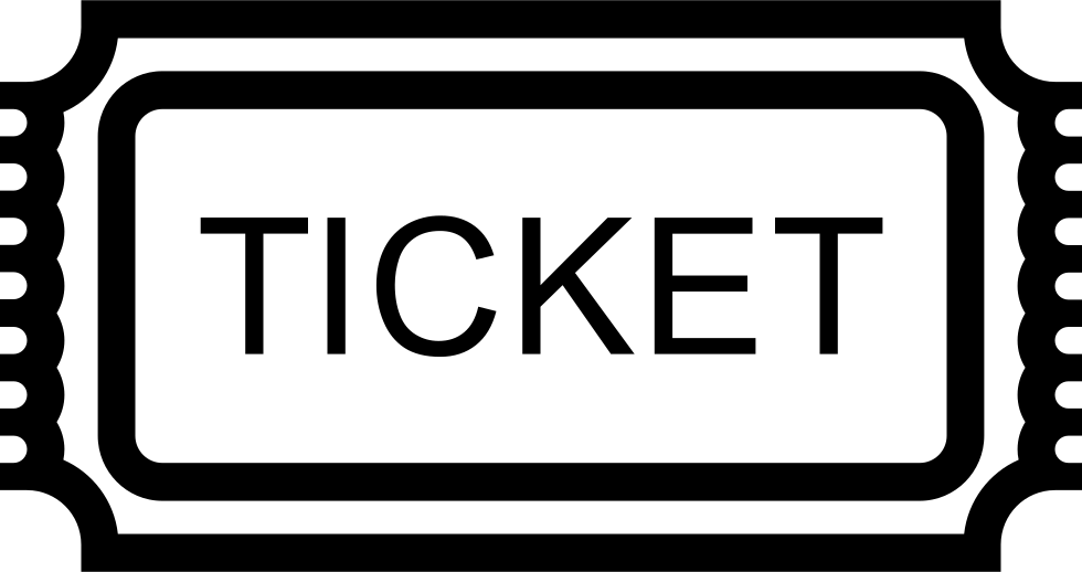 Free Admission Png - Clip Art Black And White Raffle Ticket (980x518), Png Download