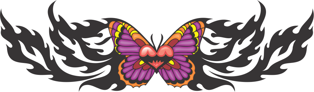 Addthis Sharing Sidebar - Butterfly Heart (1021x301), Png Download