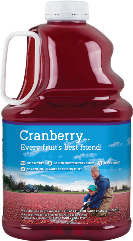 Ocean Spray Juice Drink, Cranberry Grape Juice, - Plastic Bottle (750x1000), Png Download
