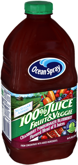 Ocean Spray Fruit & Veggie Cranberry Pomegranate Blueberry - Ocean Spray Cranberry Juice (600x600), Png Download