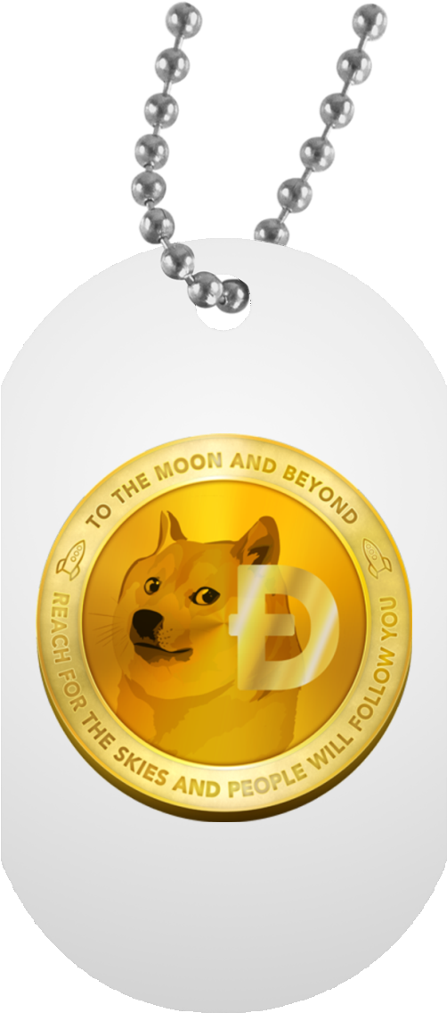 Un5588 White Dog Tag / Dogecoin Circle Logo - Gift To Son From Mother (1155x1155), Png Download