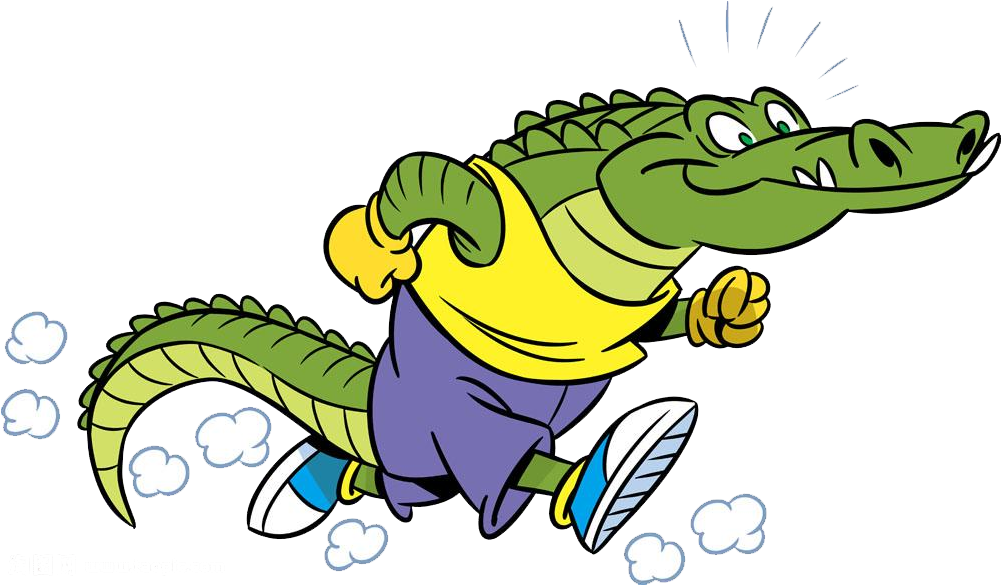 Platypus Clipart Gambar - Running Alligator Cartoon (1000x1000), Png Download