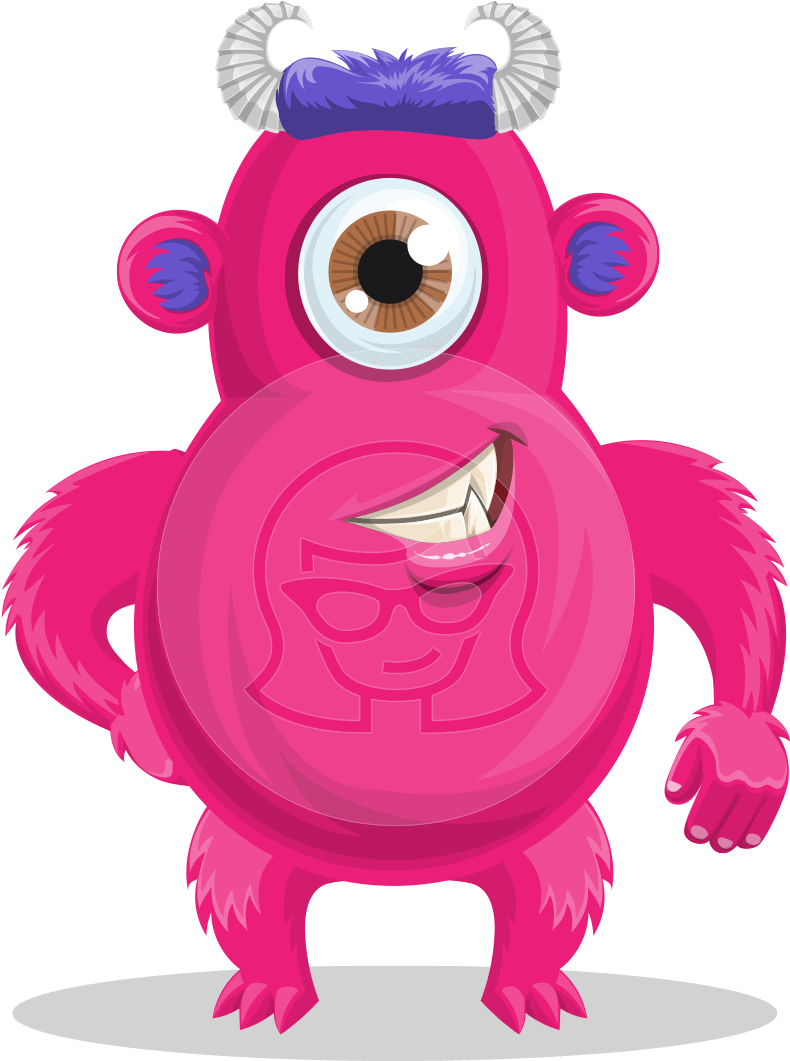 Cute Monster Cartoon Character - Cartoon (957x1060), Png Download