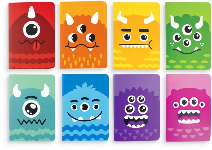Set Of 8 Monster Tales Pocket Notebooks - Monster Notebooks (800x800), Png Download