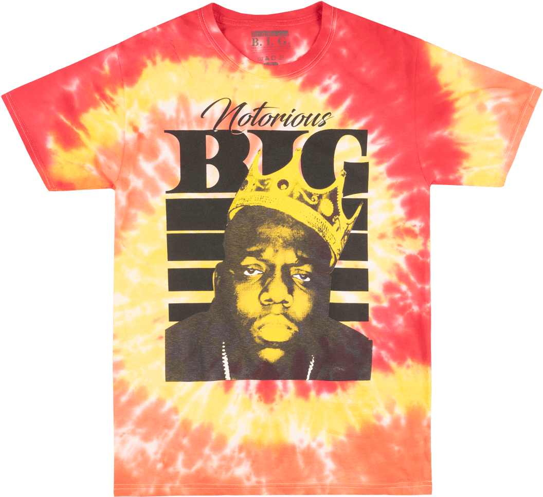 Notorious Big Tie Dye T-shirt Red Men Biggie Smalls - Active Shirt (1097x1000), Png Download