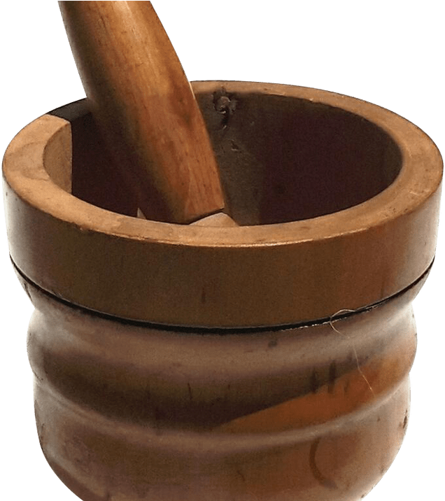 Vintage Large Italian Wooden Mortar And Pestle From - Hardwood (1200x715), Png Download