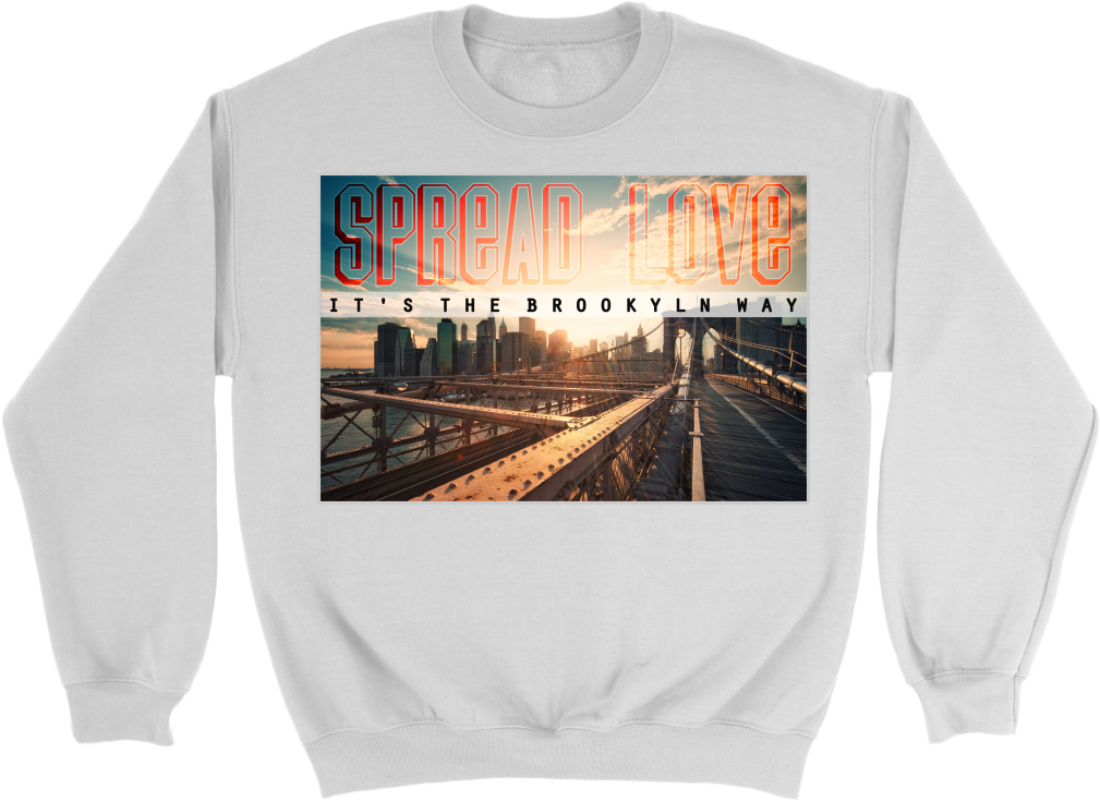 Notorious Big Brooklyn Spread Love Biggy Smalls Crewneck - Brooklyn Bridge (1024x1024), Png Download