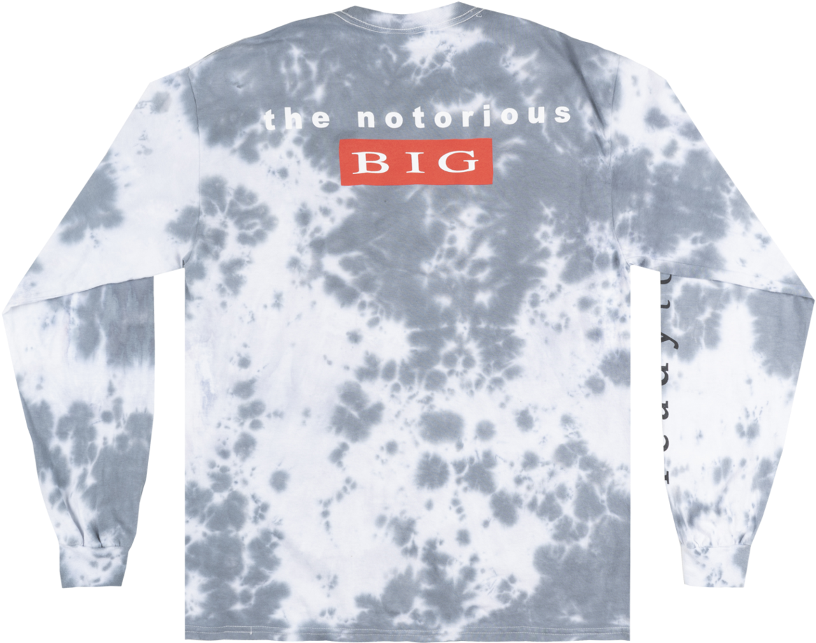 Biggie Smalls Notorious Big Long Sleeve Shirt Tie Dye - Long-sleeved T-shirt (1200x949), Png Download