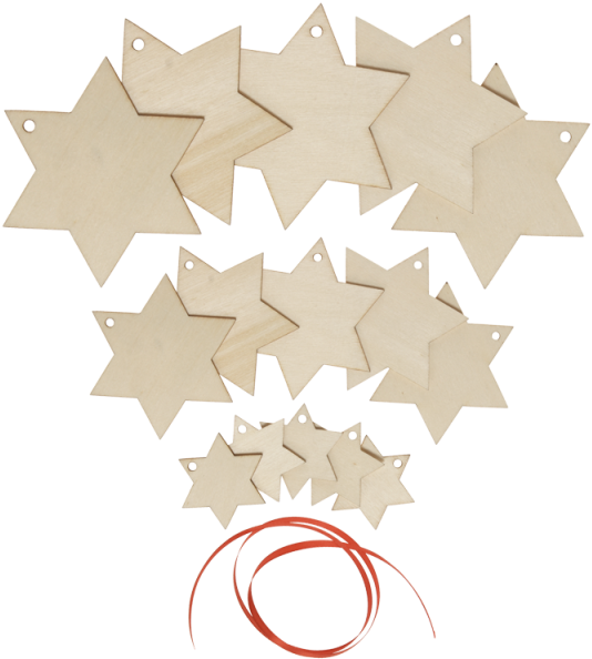 Wooden Ornaments "christmas Stars In 3 Sizes\ - Flag Of Burundi (550x600), Png Download