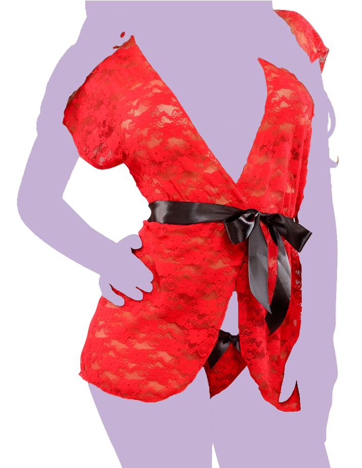 Floral Lace Wrap Set - Rojo Lencería De Encaje (1024x1024), Png Download