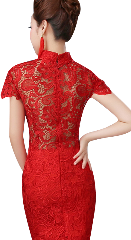 Bsjy-16288 Cap Sleeve Hollow Back Hollow Bottom Red - Cocktail Dress (600x800), Png Download