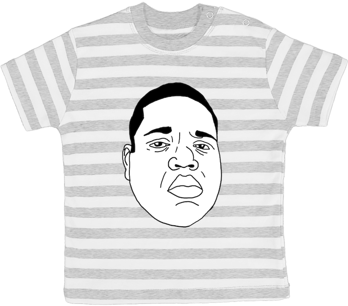 T-shirt Bébé À Rayures Notorious Big Biggie Head Par - T-shirt (690x850), Png Download