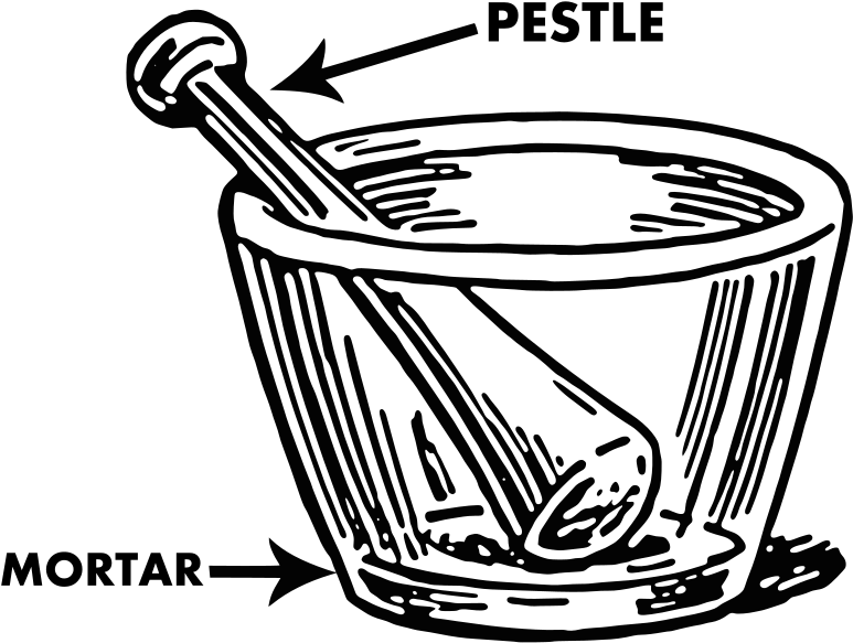 Drawing Of Mortar And Pestle (800x667), Png Download