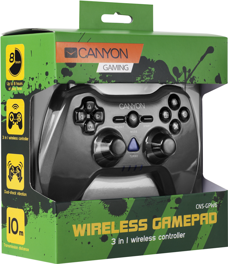 Canyon Cns-gpw6 3in1, За Pc, Ps2, Ps3, Черен - Canyon Gamepad Cns Gpw6 (1280x1280), Png Download
