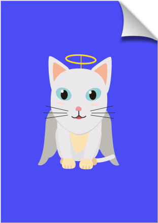 Cat Christmas Angel - Domestic Short-haired Cat (674x516), Png Download