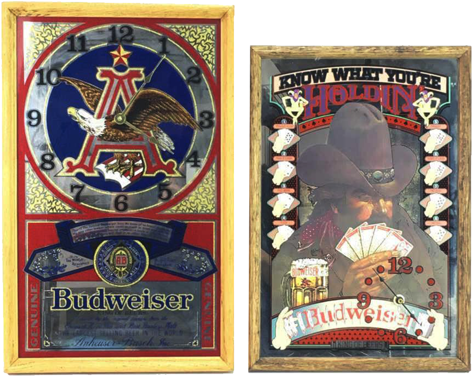Vintage Budweiser Advertising Clocks - Emblem (1000x1000), Png Download
