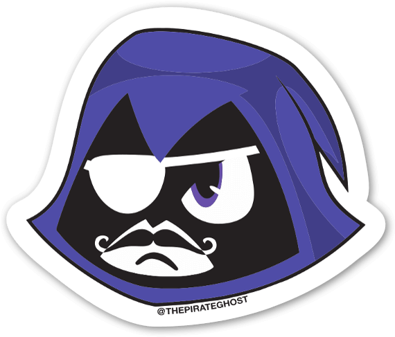 Raven Teen Titans Go Pegatina - Crescent (600x513), Png Download