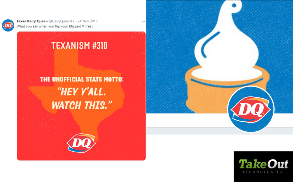 Dairy Queen Texas And Take Out Tech Big And Bold Together - Emblem (1049x635), Png Download