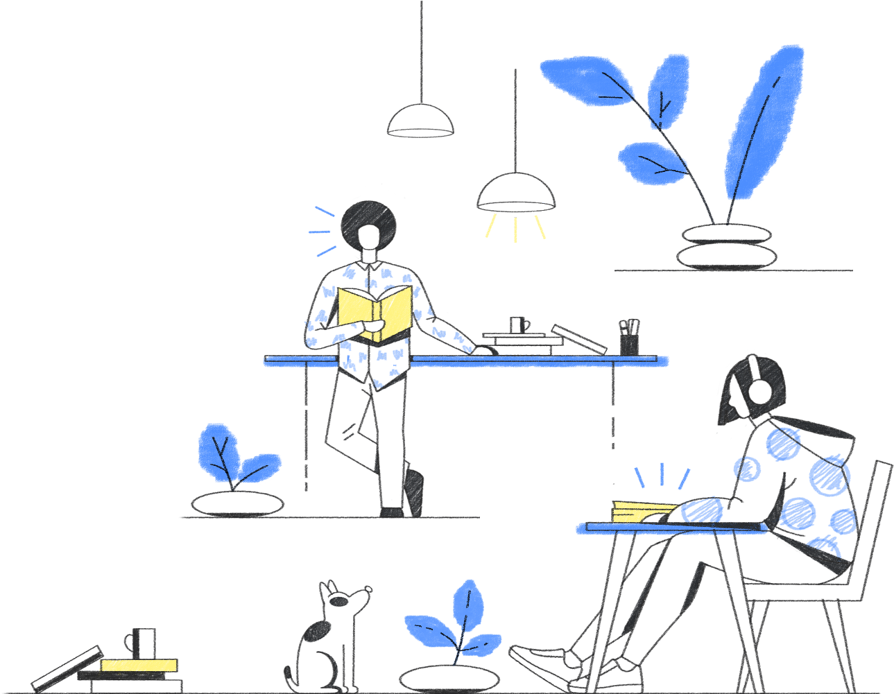 Illustration Of People Reading - Diagram (1700x1000), Png Download