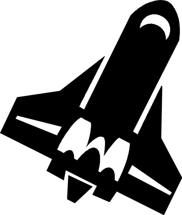 Vector Illustration Of United States Nasa Space Shuttle - Airplane (593x700), Png Download