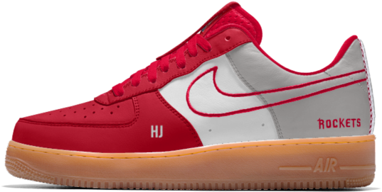 Nike Air Force 1 Low Premium Id Men's Shoe - Air Force 1 Houston Rockets (640x640), Png Download