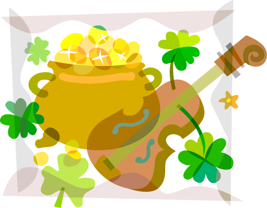 Vector Illustration Of St Patrick's Day Irish Mythology (900x700), Png Download