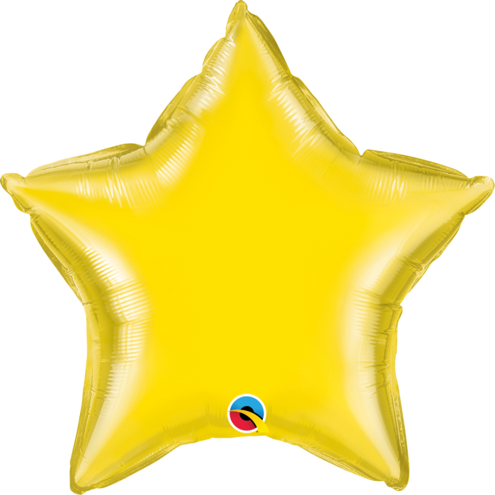 Yellow Star Shaped 20'' Foil Decorator Balloon - Love (699x700), Png Download