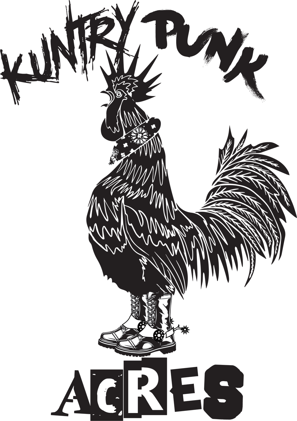 Cropped Kuntry Punk Acres Large 1 - Rooster (1000x1417), Png Download