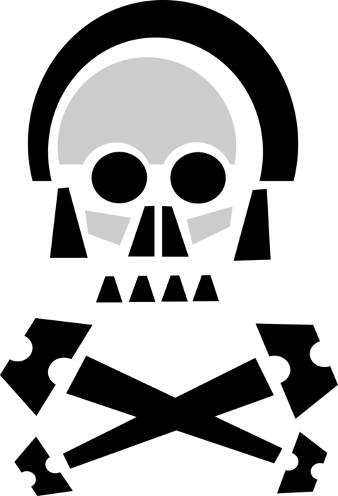 Vector Illustration Of Skull And Crossbones Identify - Graphic Design (477x700), Png Download