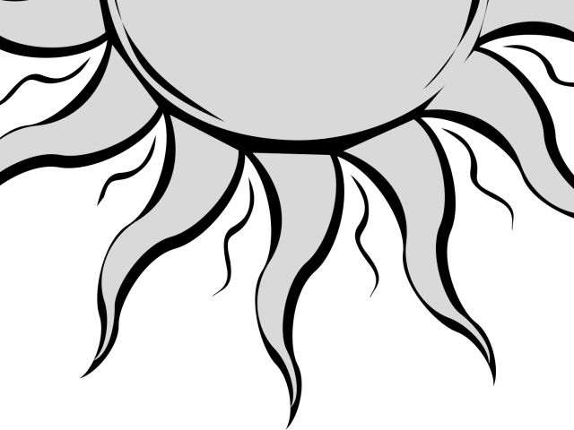 Sun Clipart Black And White - White Half Sun Clip Art (640x480), Png Download