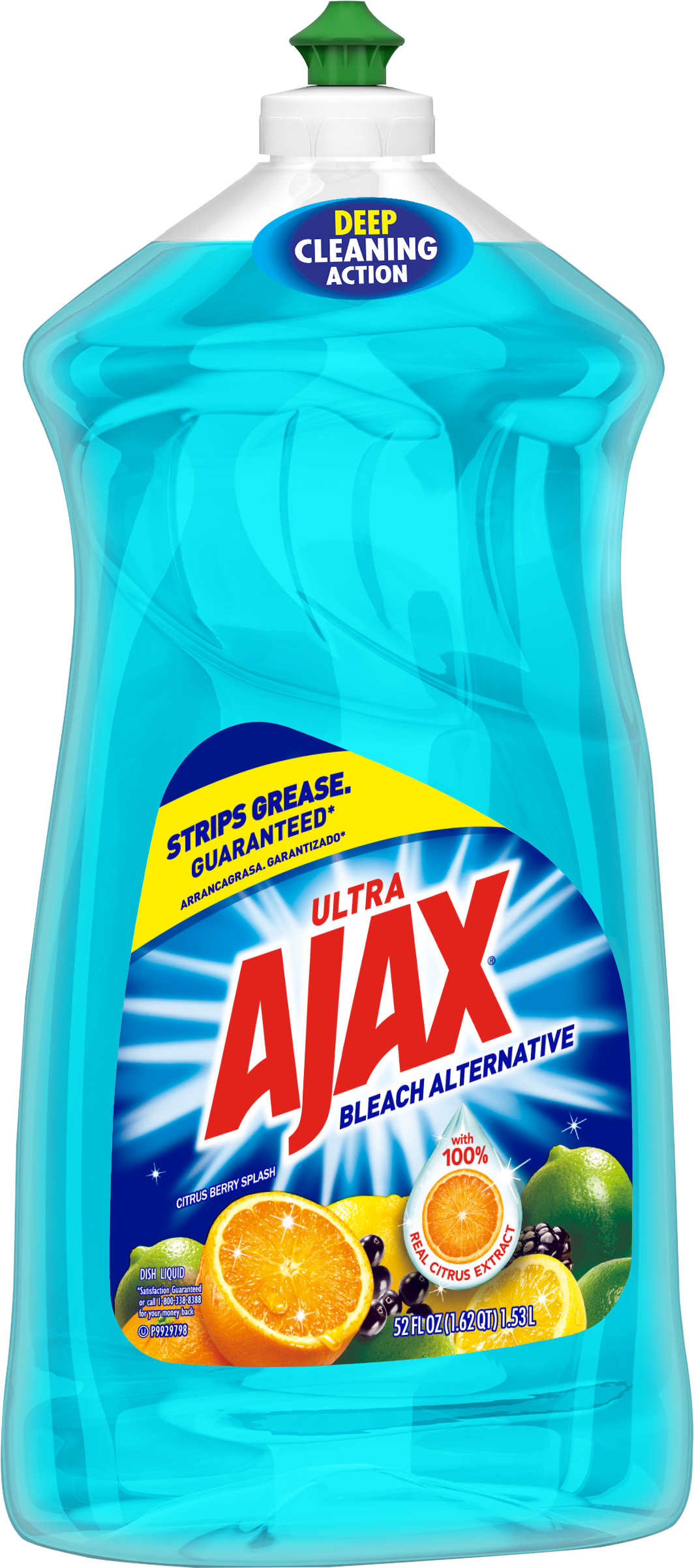Ajax Ultra Triple Action Liquid Dish Soap, Bleach Alternative (2500x2500), Png Download