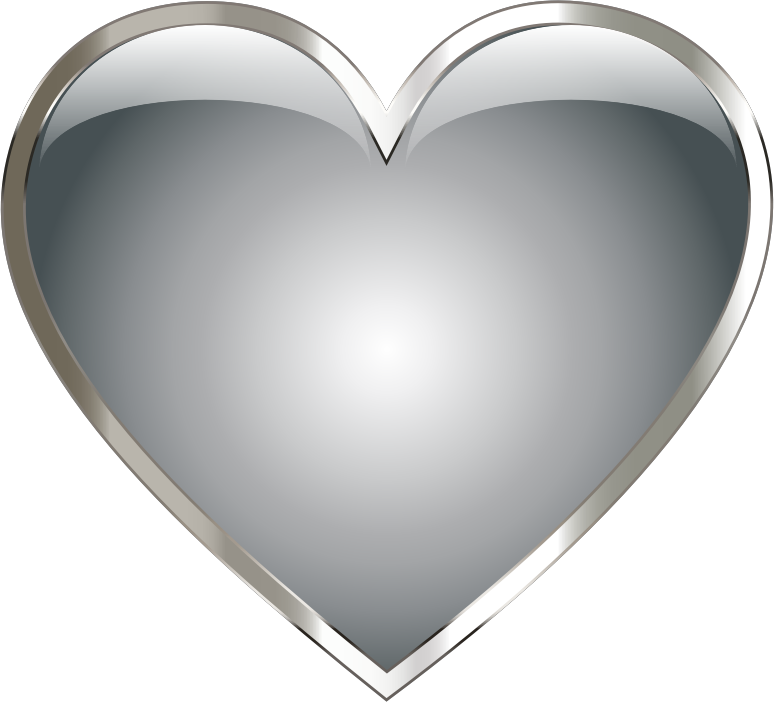 Medium Image - Silver Heart Clip Art (774x702), Png Download