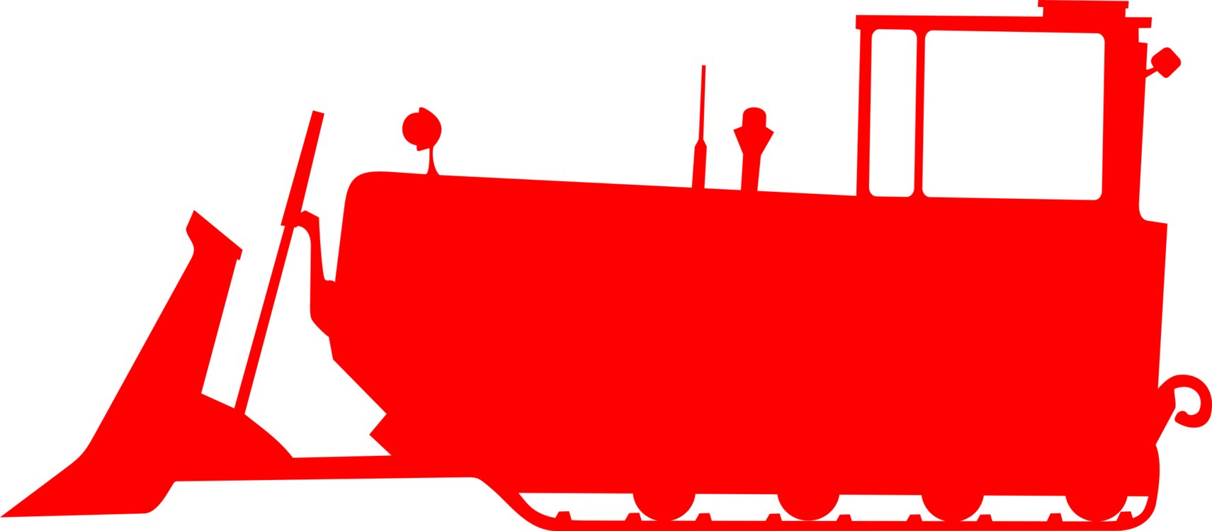 Bulldozer Tractor Agriculture Heavy Machinery - Red Bulldozer (1711x750), Png Download