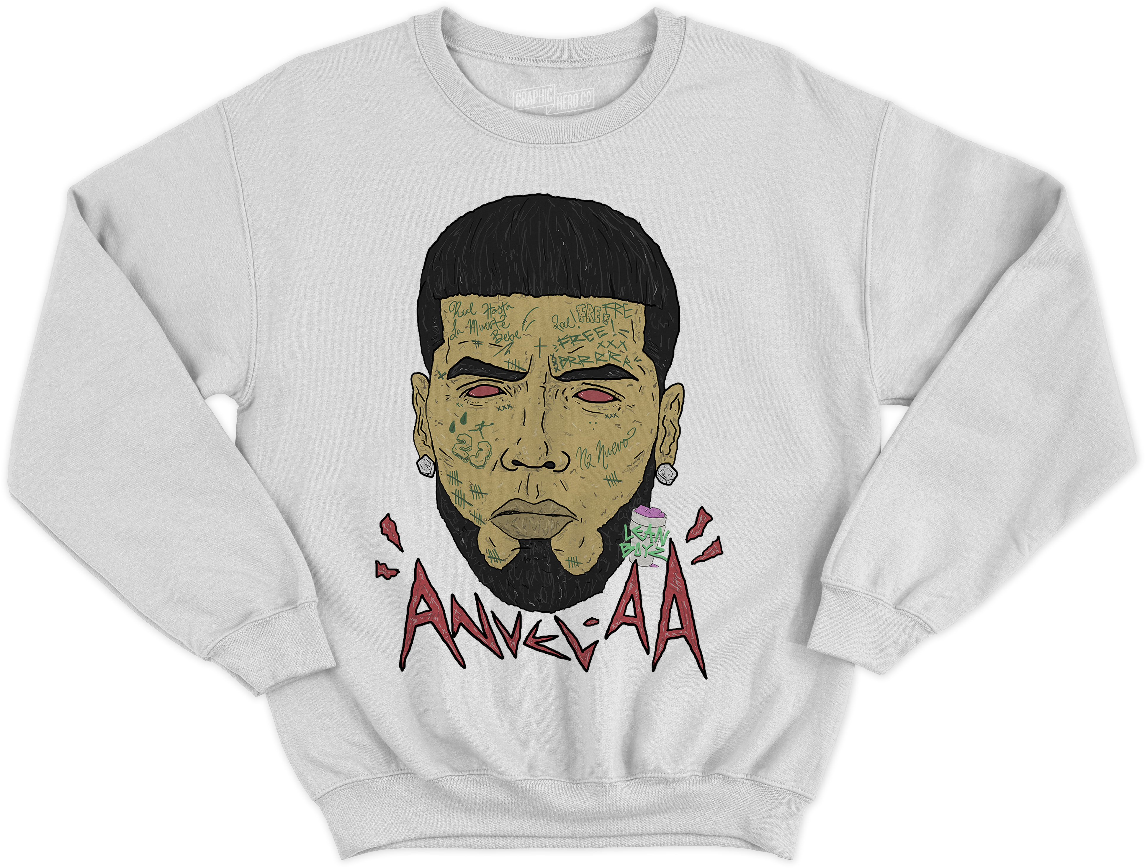 Anuel Aa Hoodie White - Real Hasta La Muerte Camisetas (4000x4000), Png Download