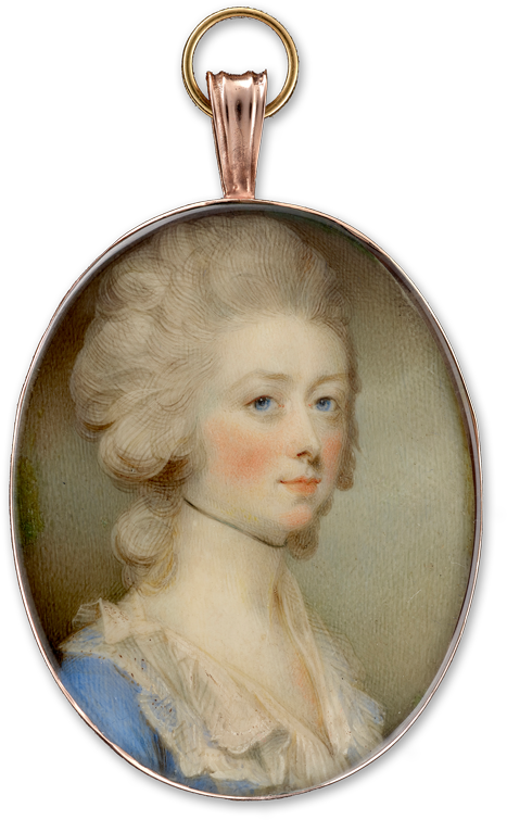 Portrait Miniature Of Lady, Wearing A Blue Dress With - Locket (800x800), Png Download