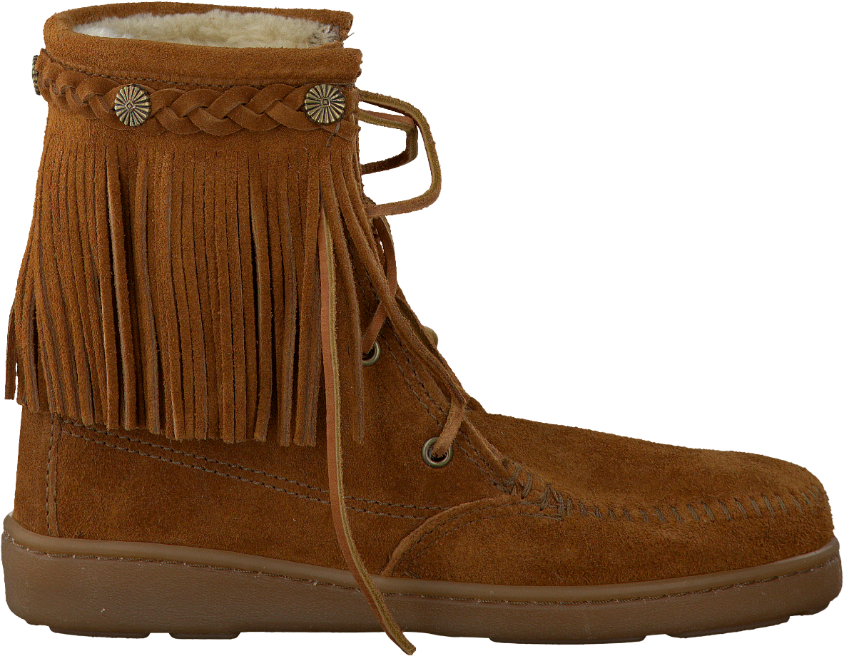 Cognac Minnetonka Ankle Boots Pile Lined Tramper Boot - Work Boots (1500x1104), Png Download