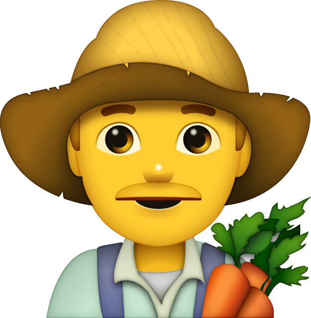 Man Farmer Emoji (626x640), Png Download